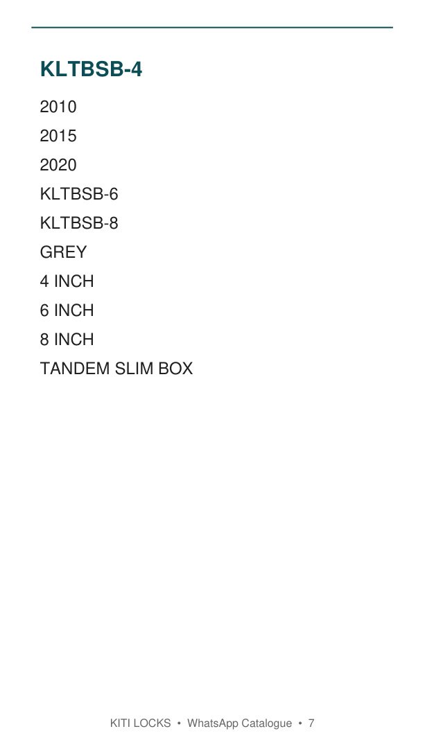 Tandem Slim Box catalogue reference