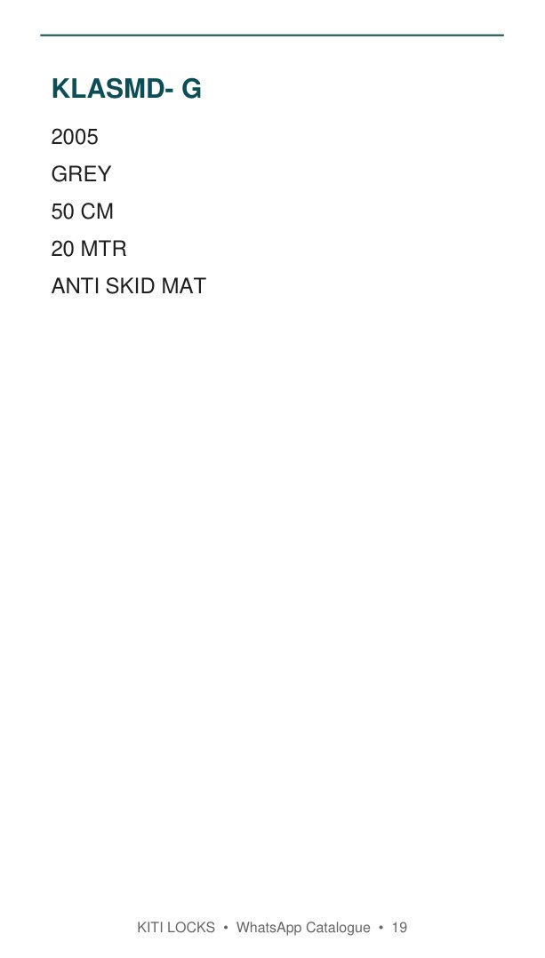 Anti Skid Mat catalogue reference